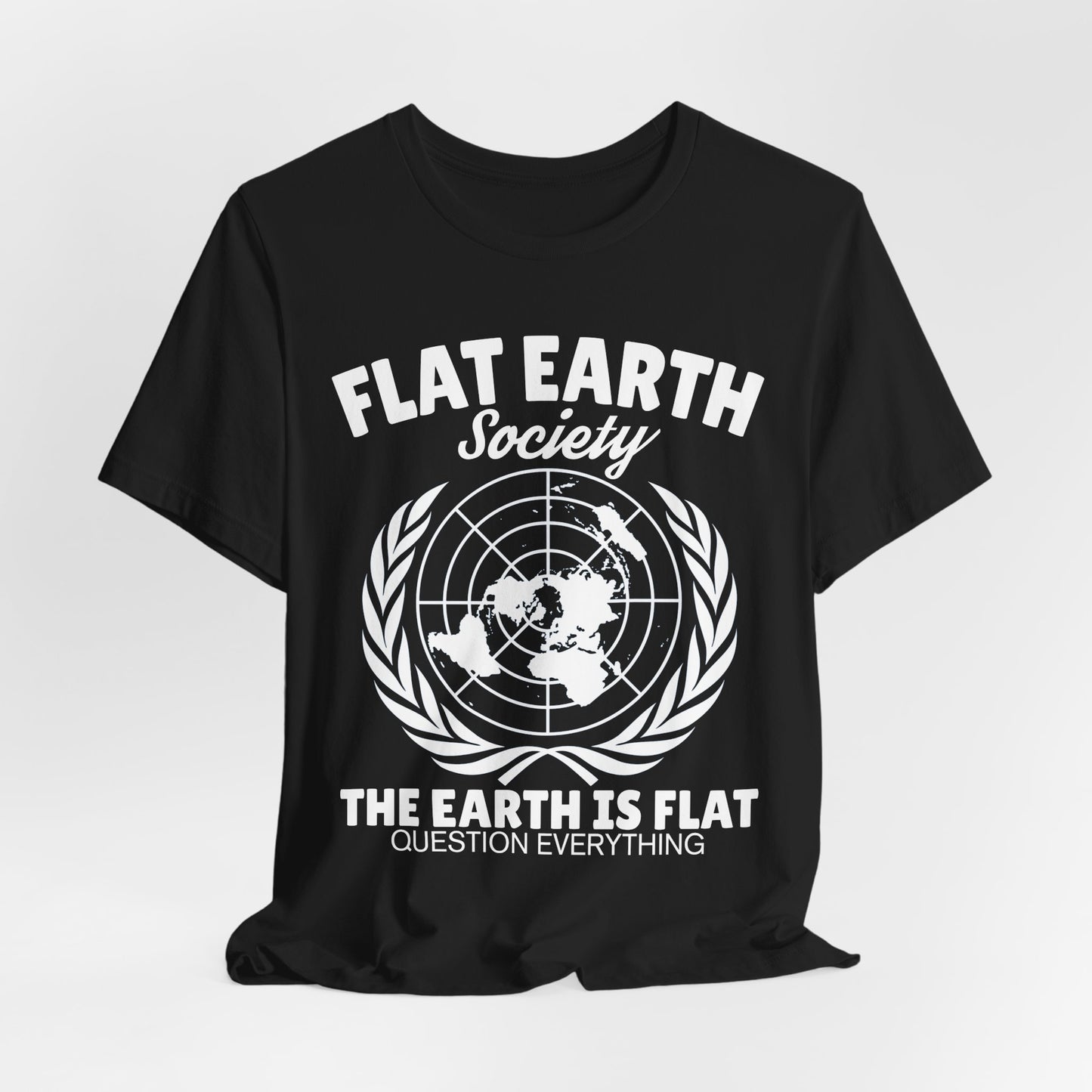 Flat Earth Society Tee - World Map Globe Design