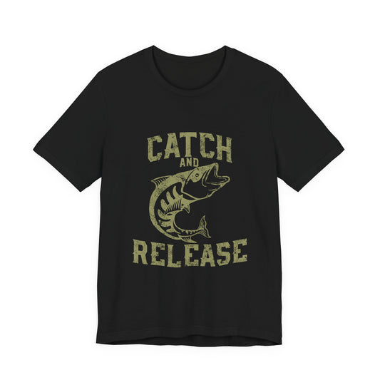 Catch and Release Fishing T-Shirt Retro Bass Tee