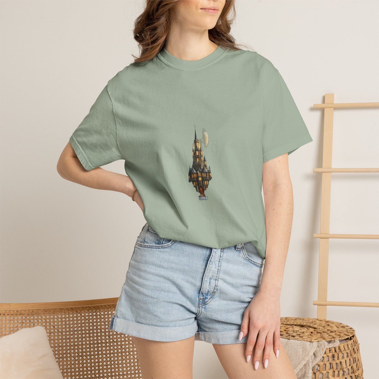 Fantasy Castle Book Christmas Heavyweight Tee