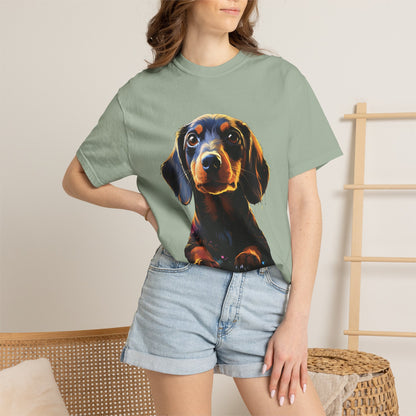 Dachshund Garment-Dyed Tee Neon Pop Art Wiener Dog
