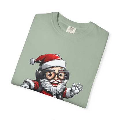 Scuba Diver Santa Garment-Dyed Christmas Tee