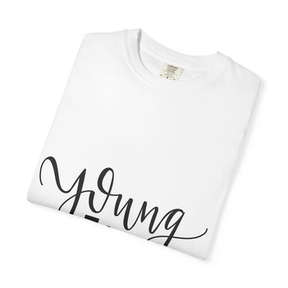 Young Hearts Garment-Dyed Tee Hand Lettered Script