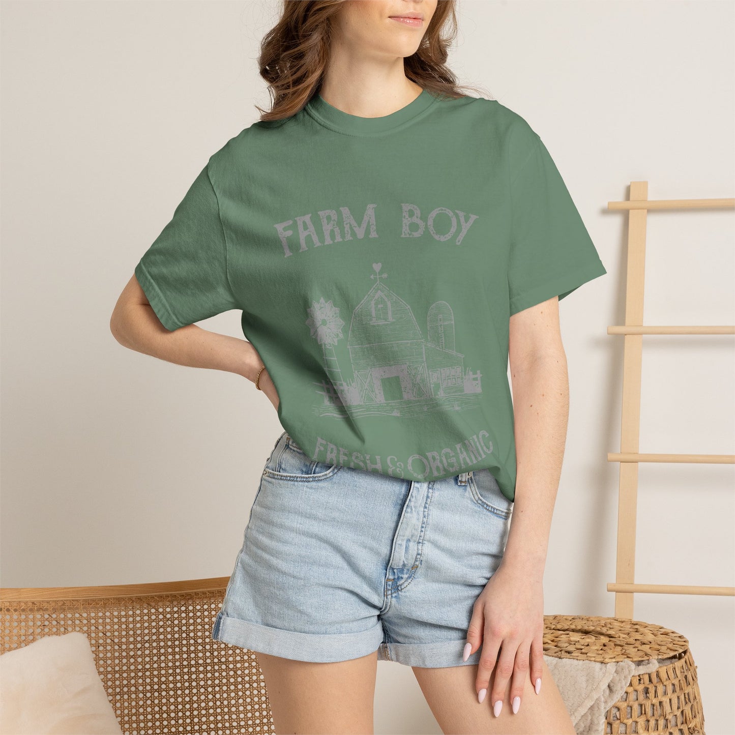 Farm Boy Tee Vintage Barn Garment-Dyed Shirt