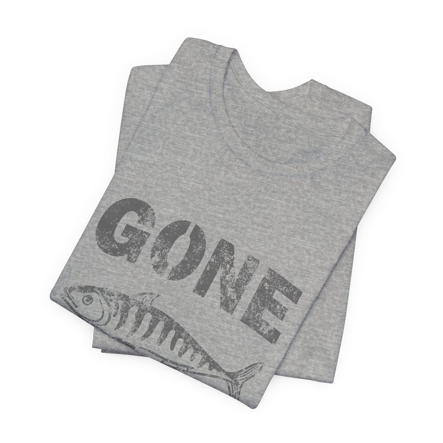 Gone Fishing T-Shirt Vintage Distressed Fish Tee