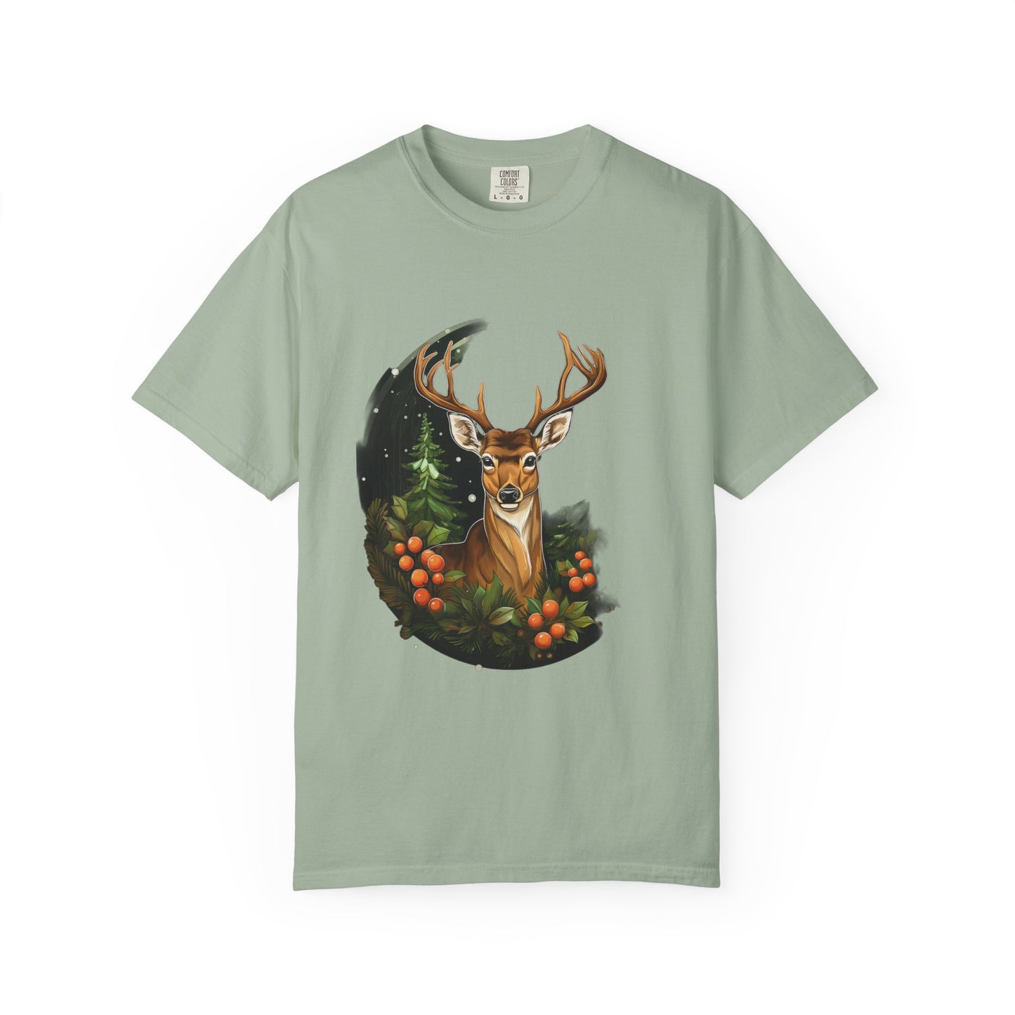 Christmas Deer Garment-Dyed Tee Snowy Buck