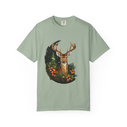 Christmas Deer Garment-Dyed Tee Snowy Buck