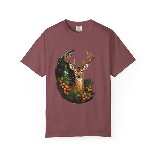 Christmas Deer Garment-Dyed Tee Snowy Buck