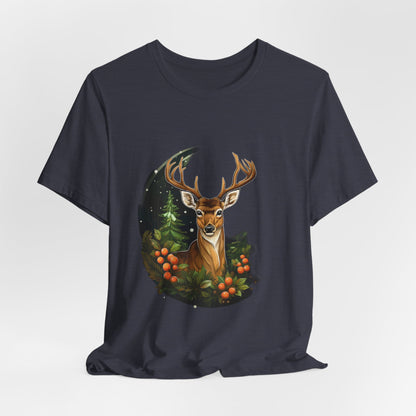 Christmas Deer T-Shirt Snowy Forest Buck Tee