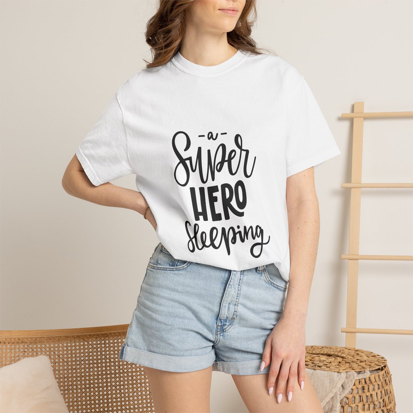 A Super Hero Sleeping Kids Garment-Dyed Tee
