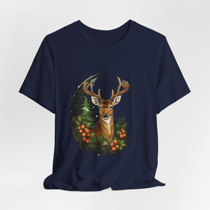 Christmas Deer T-Shirt Snowy Forest Buck Tee
