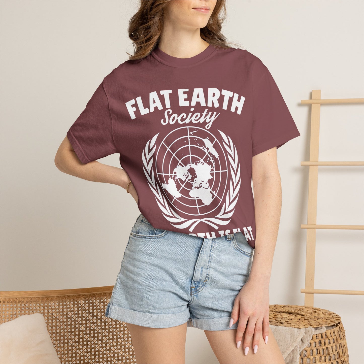 Flat Earth Society Tee - Garment-Dyed Globe Design