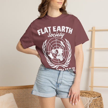 Flat Earth Society Tee - Garment-Dyed Globe Design