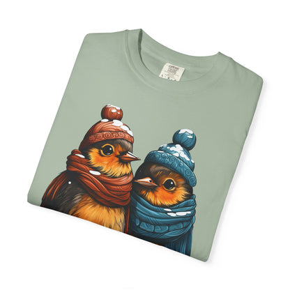 Christmas Birds Garment-Dyed Tee Cozy Robin
