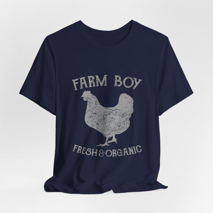 Farm Boy T-Shirt Fresh Organic Rooster Tee