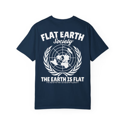 Flat Earth Society Tee - Garment-Dyed Globe Design