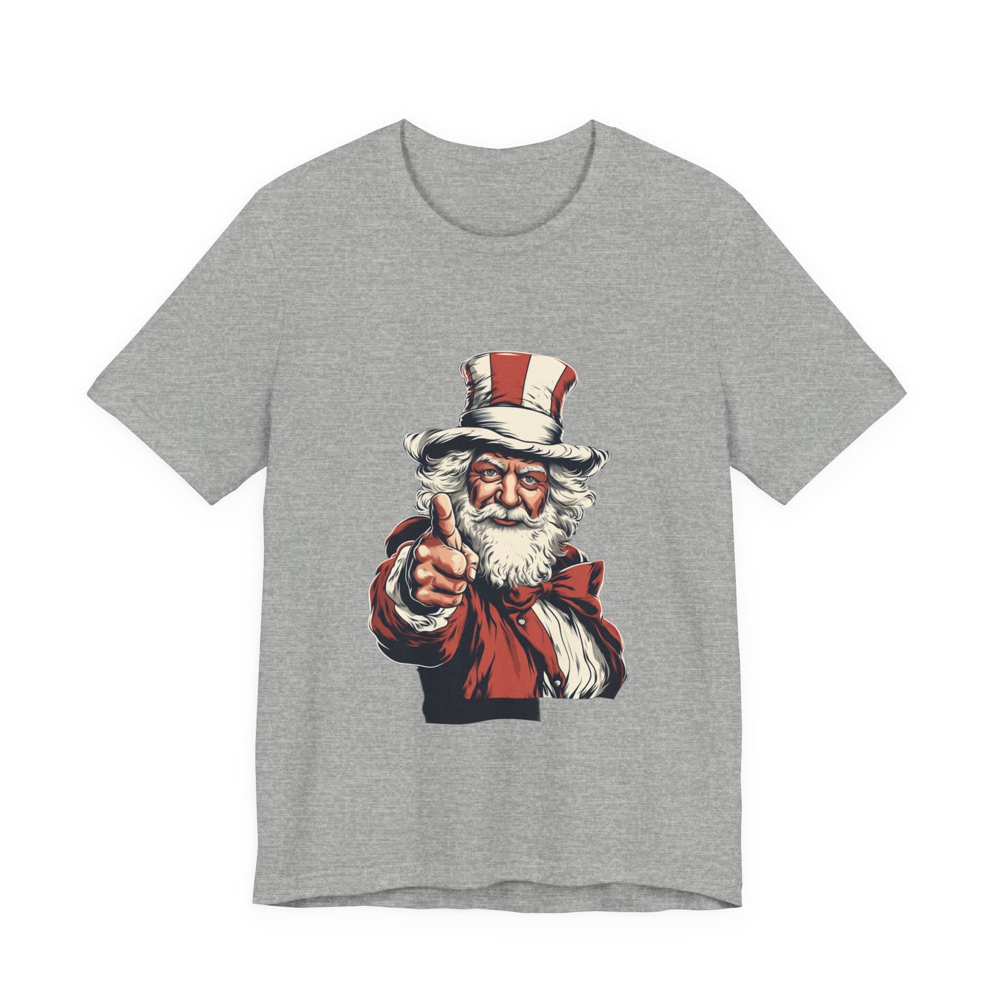 Patriotic Santa T-Shirt Uncle Sam Christmas Tee