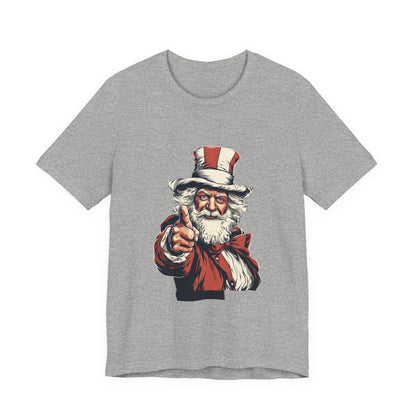 Patriotic Santa T-Shirt Uncle Sam Christmas Tee