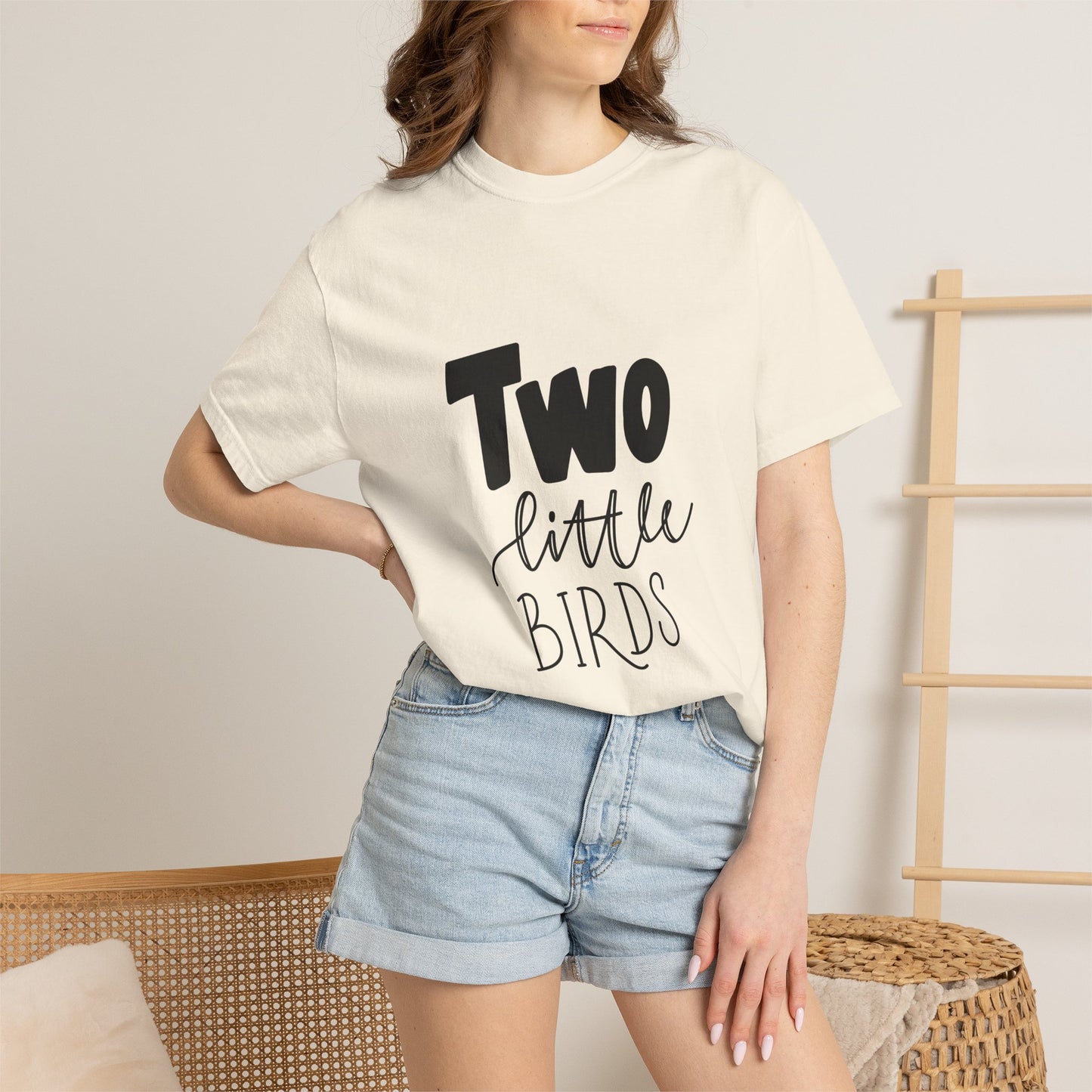 Two Little Birds Garment-Dyed 2nd Birthday Tee