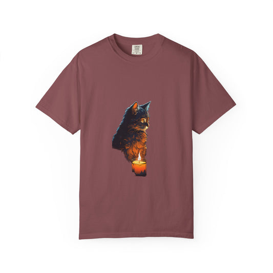 Cat by Candlelight Christmas Heavyweight Tee