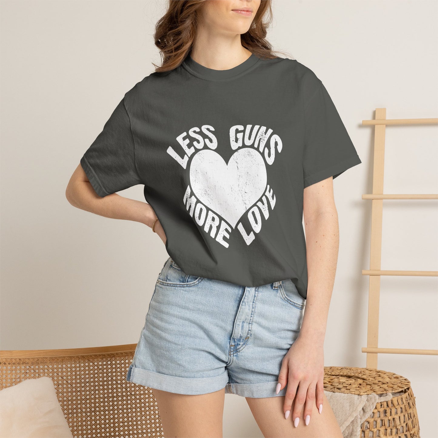 Less Guns More Love Garment-Dyed Tee