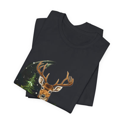 Christmas Deer T-Shirt Snowy Forest Buck Tee