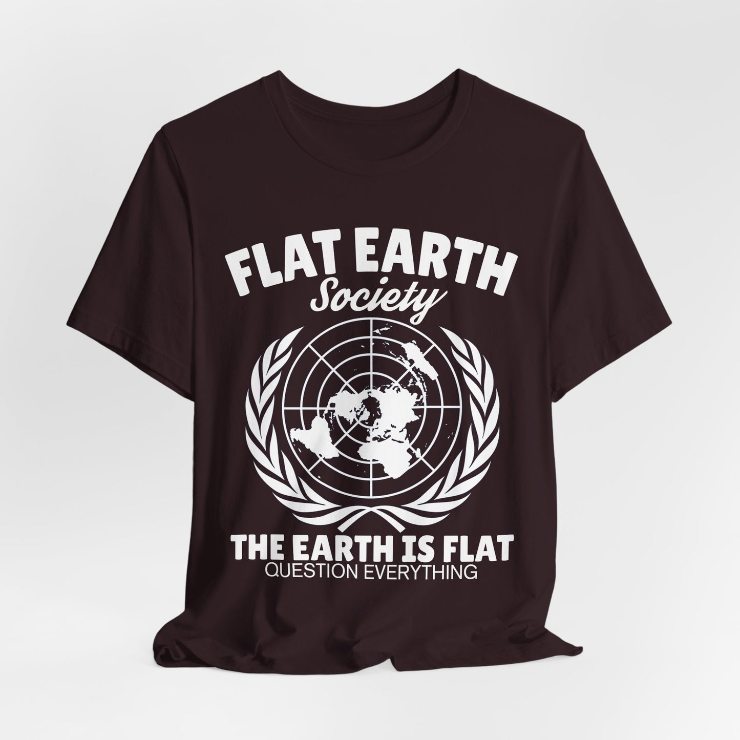 Flat Earth Society Tee - World Map Globe Design