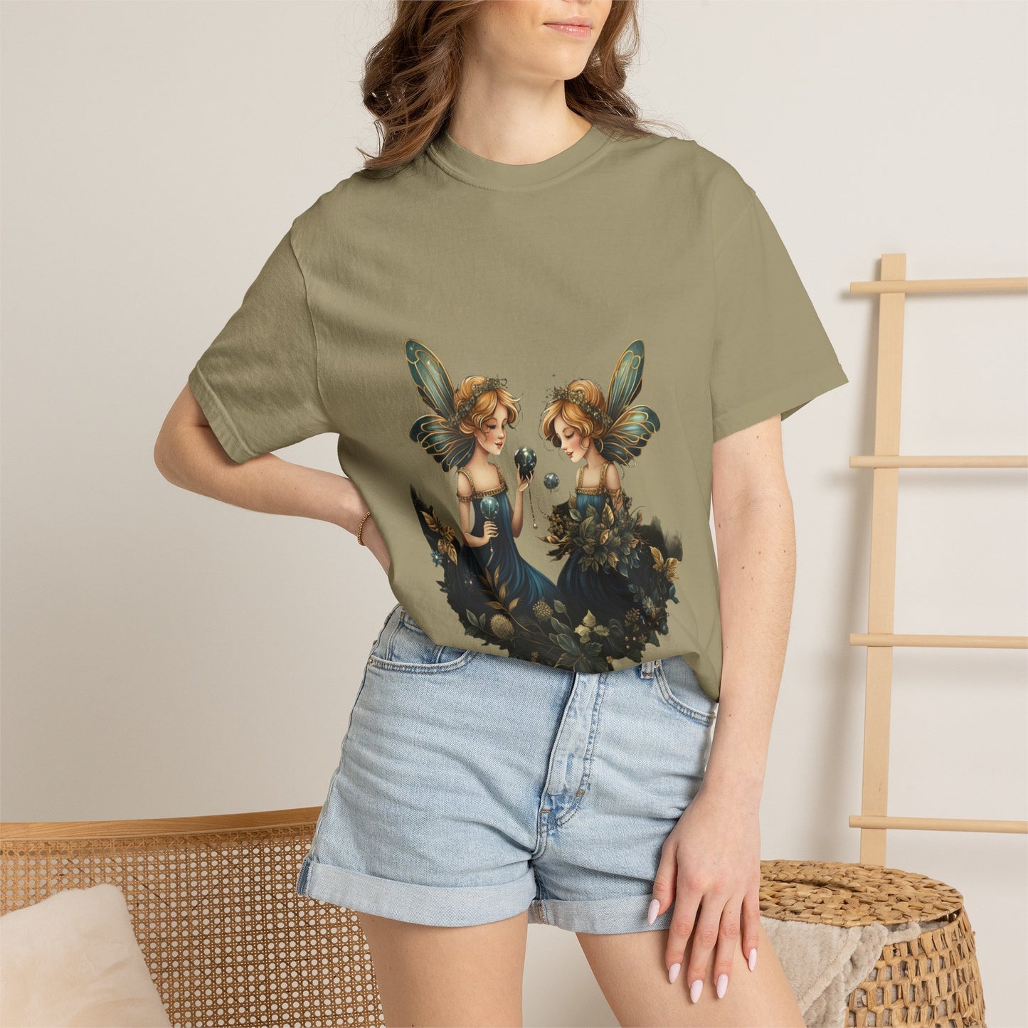 Fairy Tee Magical Christmas Twin Fairies Vintage Wash