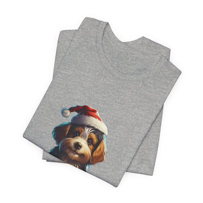 Christmas Puppy Santa Hat T-Shirt Dog Lover Gift