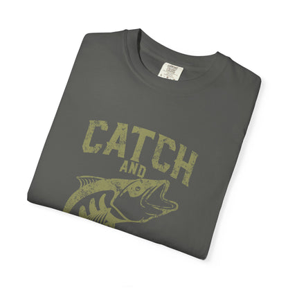 Catch and Release Fishing Heavyweight Tee Retro Bass