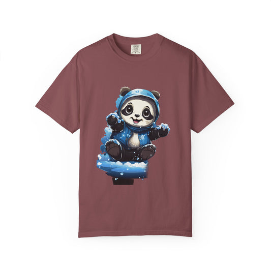 Cute Panda Snow Day Garment-Dyed Tee Winter