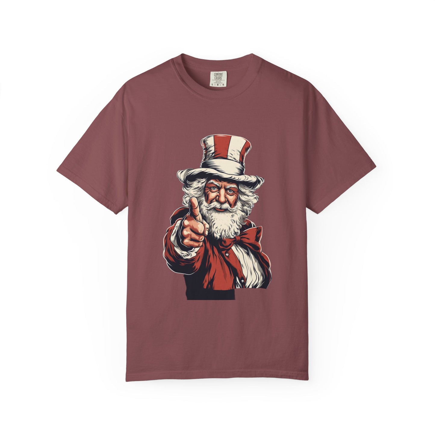Patriotic Santa Garment-Dyed Tee Uncle Sam Christmas
