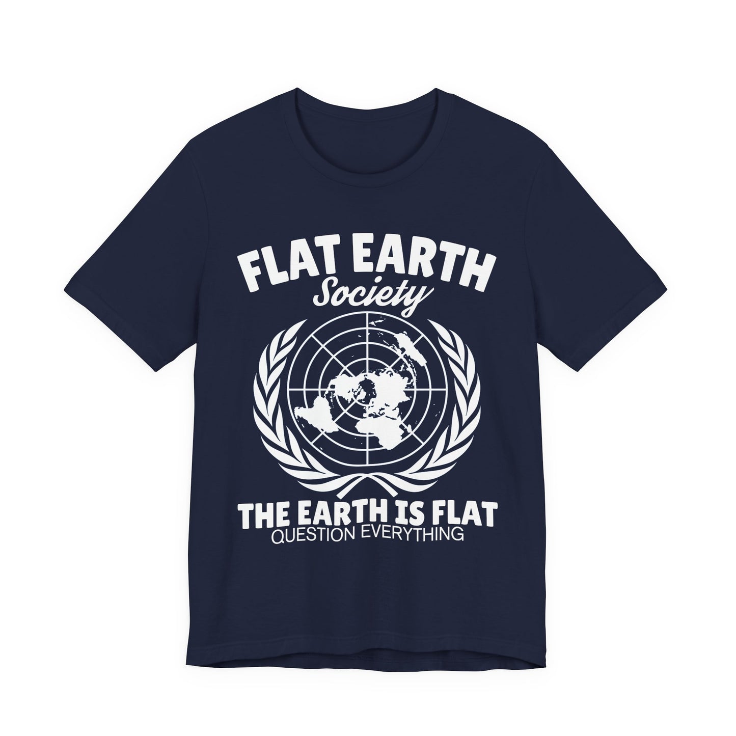 Flat Earth Society Tee - World Map Globe Design