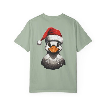 Christmas Duck Santa Hat Garment-Dyed Tee