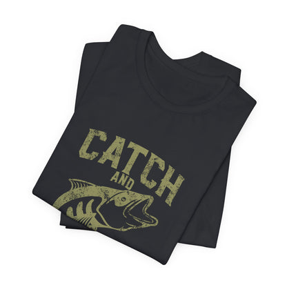 Catch and Release Fishing T-Shirt Retro Bass Tee