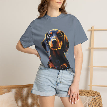 Dachshund Garment-Dyed Tee Neon Pop Art Wiener Dog