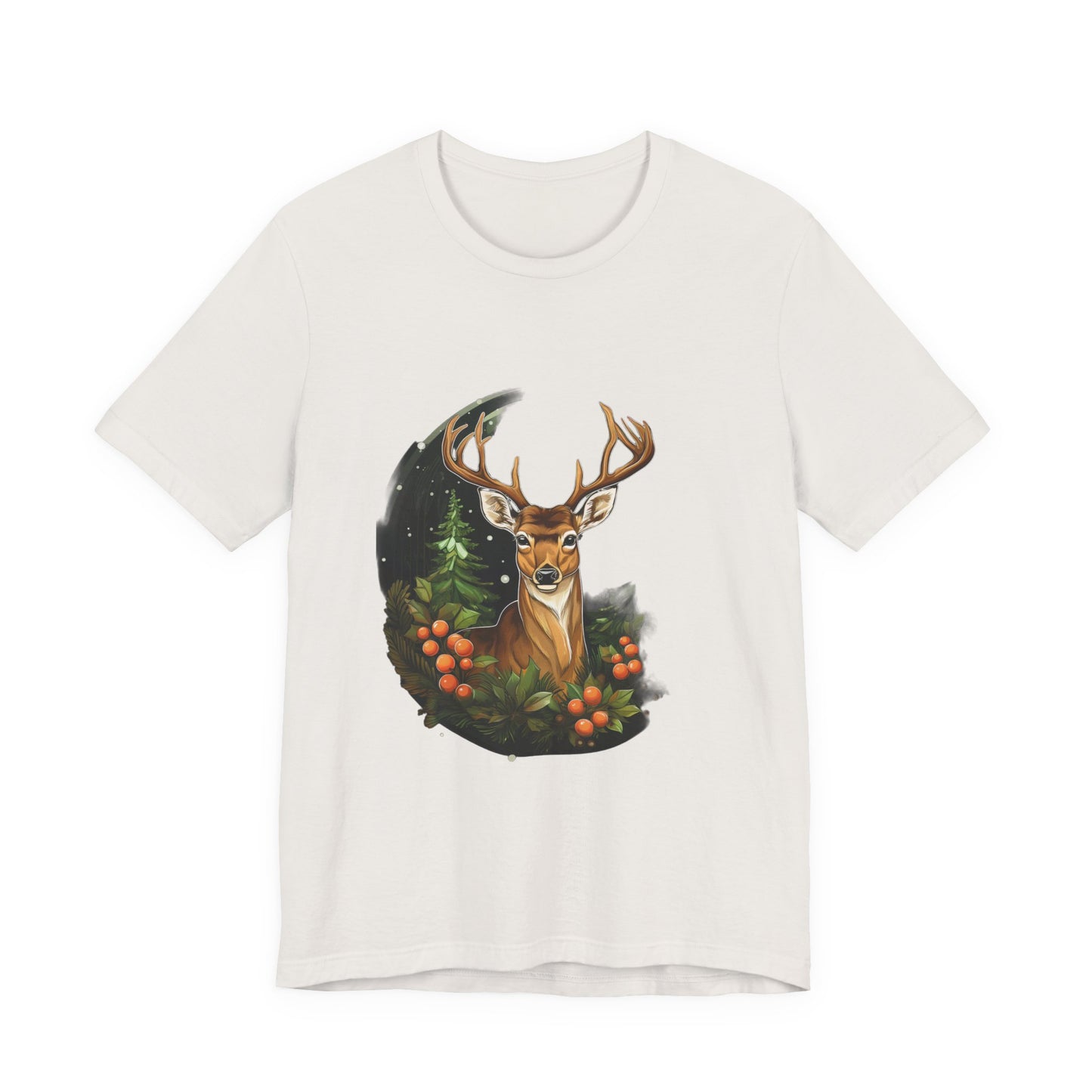 Christmas Deer T-Shirt Snowy Forest Buck Tee