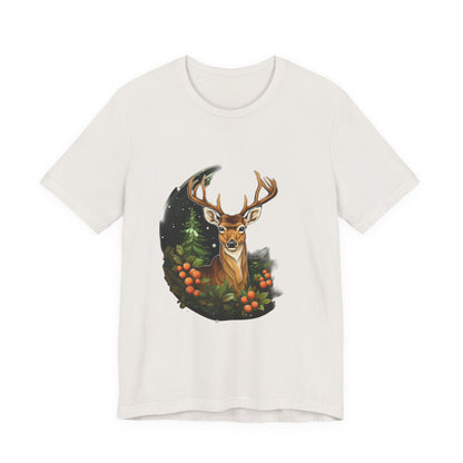 Christmas Deer T-Shirt Snowy Forest Buck Tee