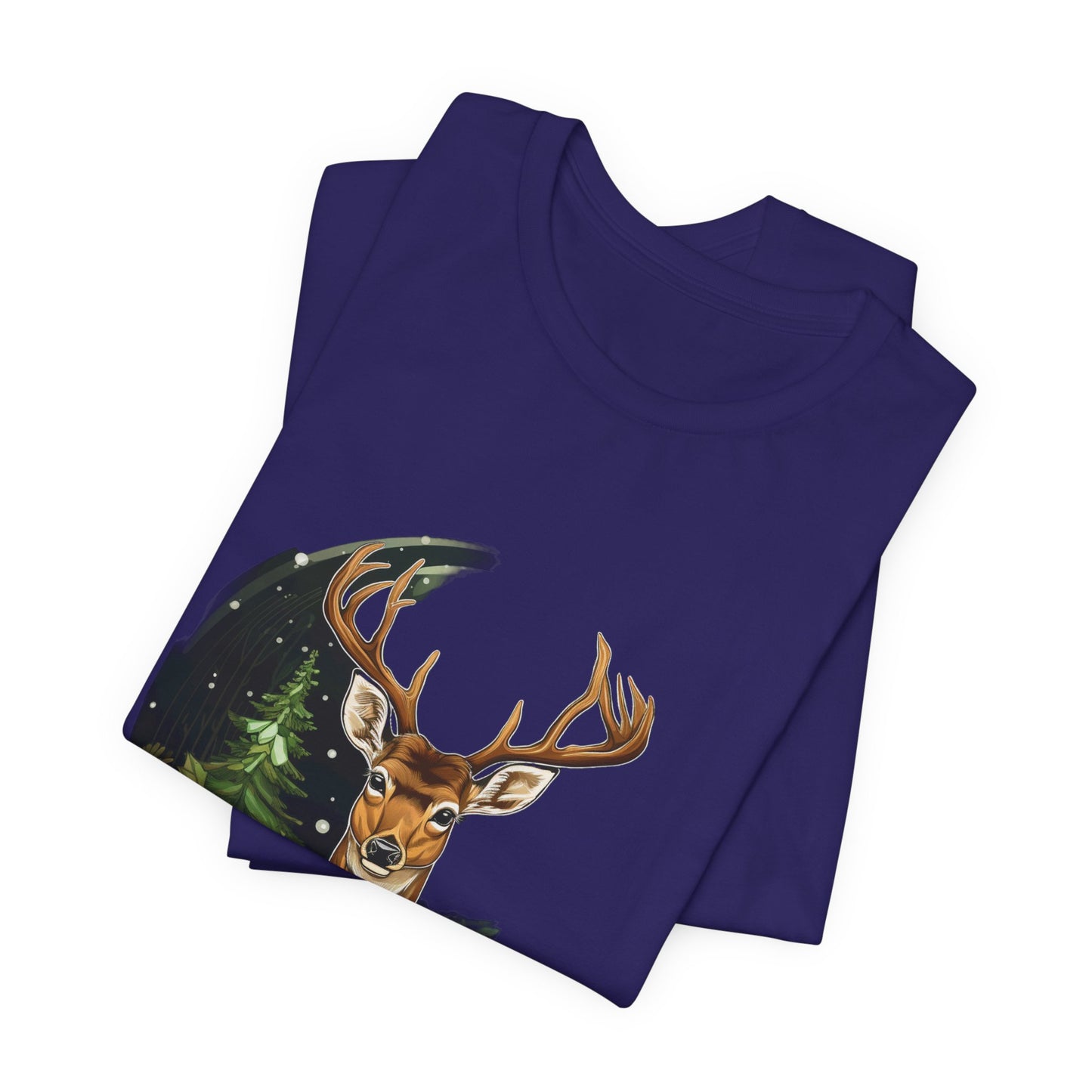 Christmas Deer T-Shirt Snowy Forest Buck Tee