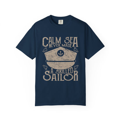 Calm Sea Skilled Sailor Nautical Heavyweight Tee