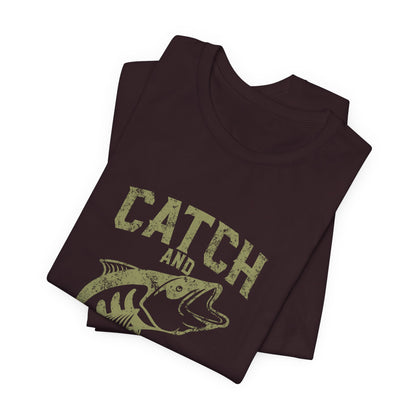 Catch and Release Fishing T-Shirt Retro Bass Tee