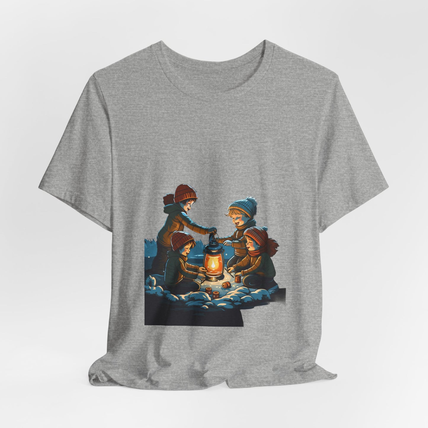 Winter Kids Lantern T-Shirt Christmas Camping Tee