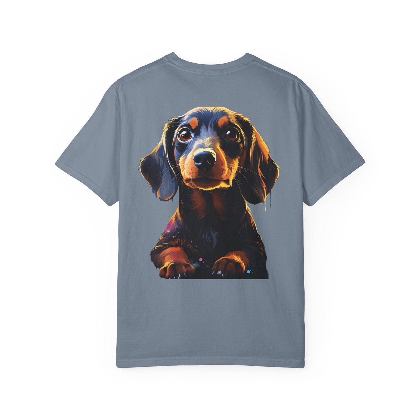 Dachshund Garment-Dyed Tee Neon Pop Art Wiener Dog