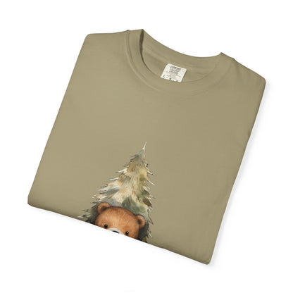 Christmas Bear Garment-Dyed Tee Watercolor Snow
