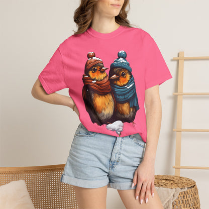 Christmas Birds Garment-Dyed Tee Cozy Robin