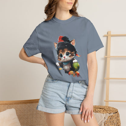 Christmas Kitten Garment-Dyed Tee Cute Cat Holiday