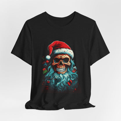 Skull Santa Christmas T-Shirt Dark Holiday Tee