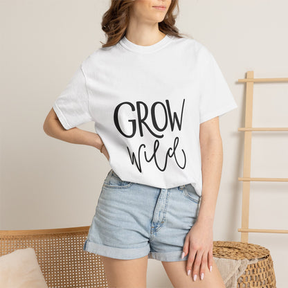 Grow Wild Garment-Dyed Tee Hand Lettered Nature