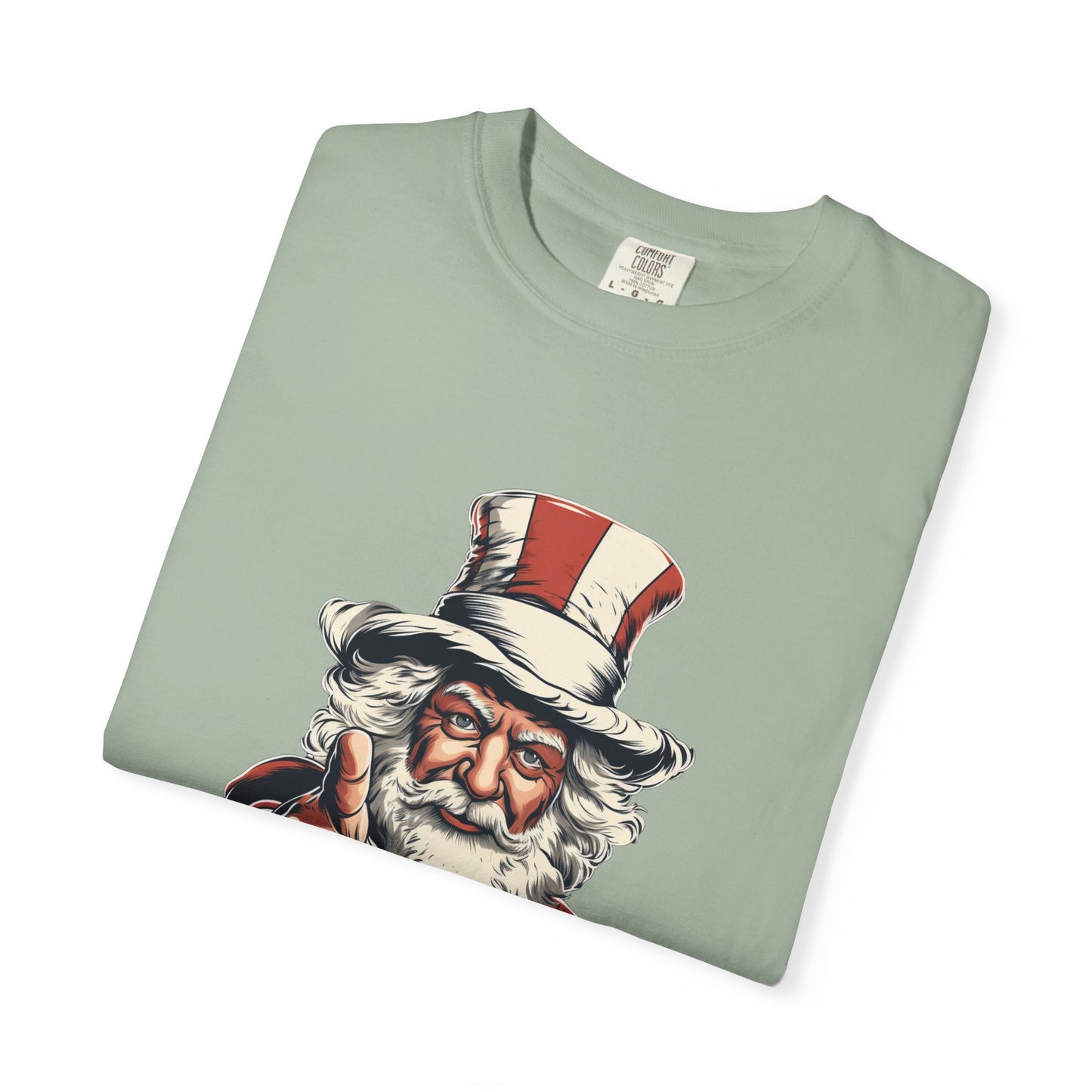Patriotic Santa Garment-Dyed Tee Uncle Sam Christmas