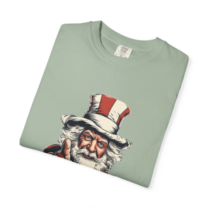 Patriotic Santa Garment-Dyed Tee Uncle Sam Christmas