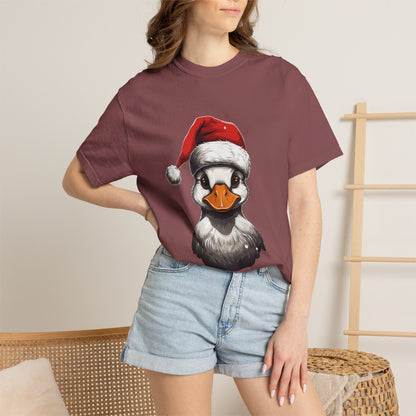 Christmas Duck Santa Hat Garment-Dyed Tee